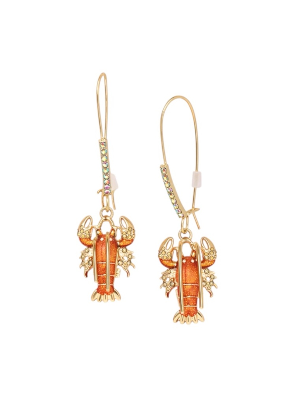 Betsey Johnson Shepherd Hook Lobster Earrings
